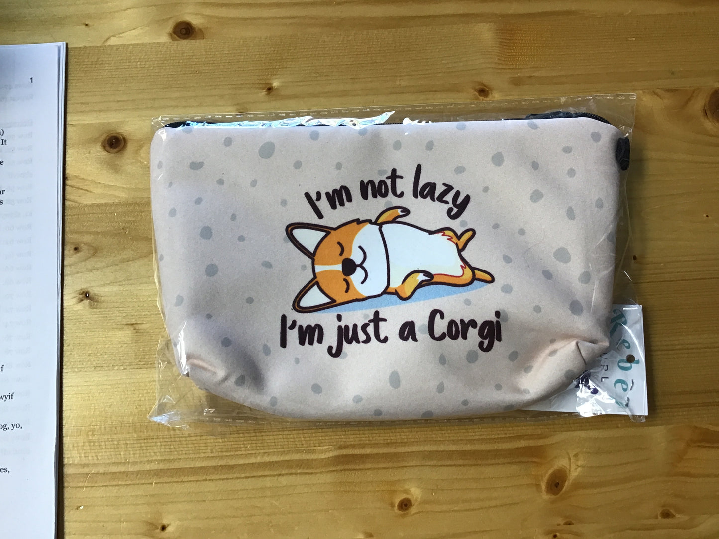 DeStash - corgi zipper bag
