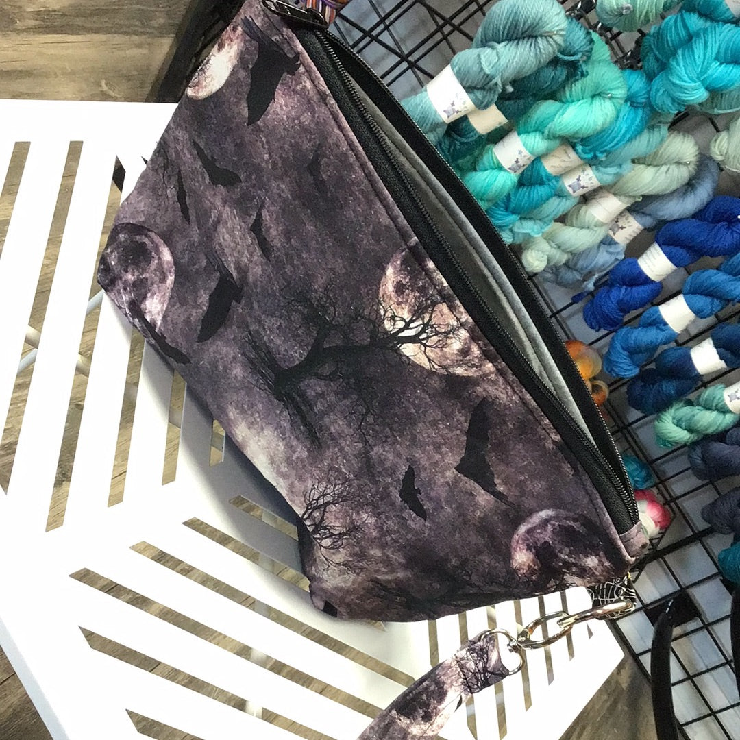 Moon and Bats Small Zipper Bag