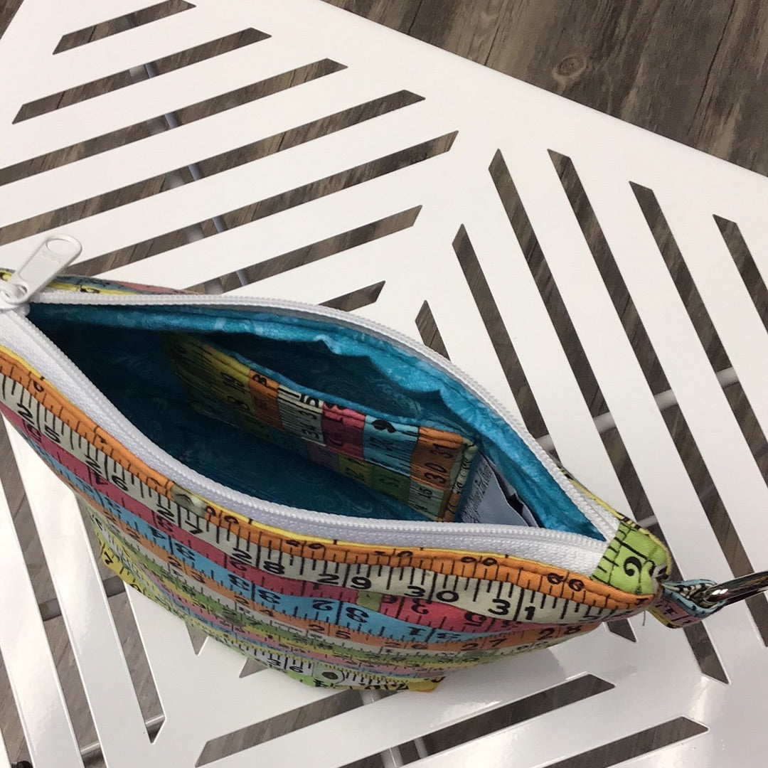 Rainbow Measuring Tape 9x9 Zipper Bag