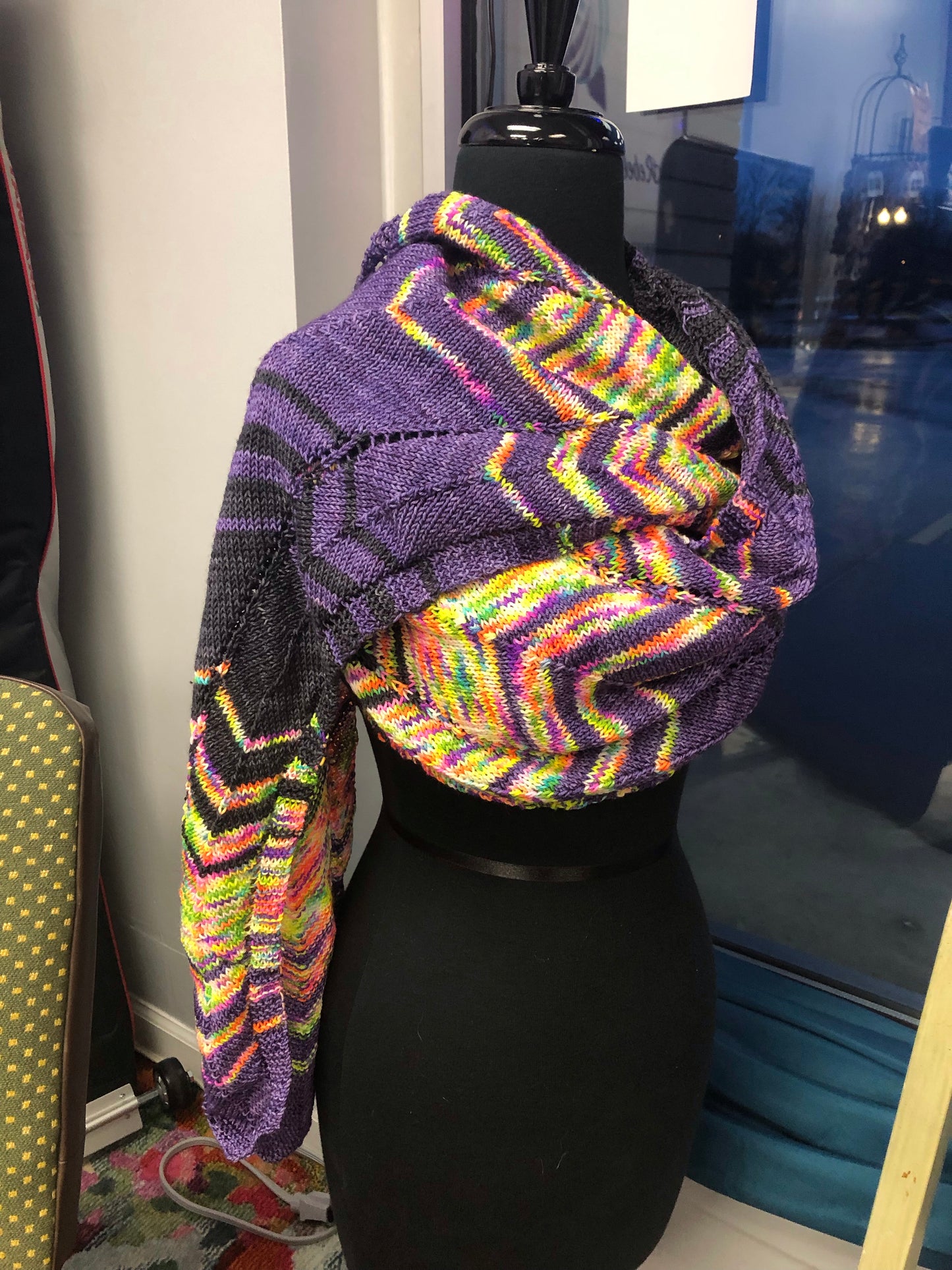 Movie Night Wrap - hand knit