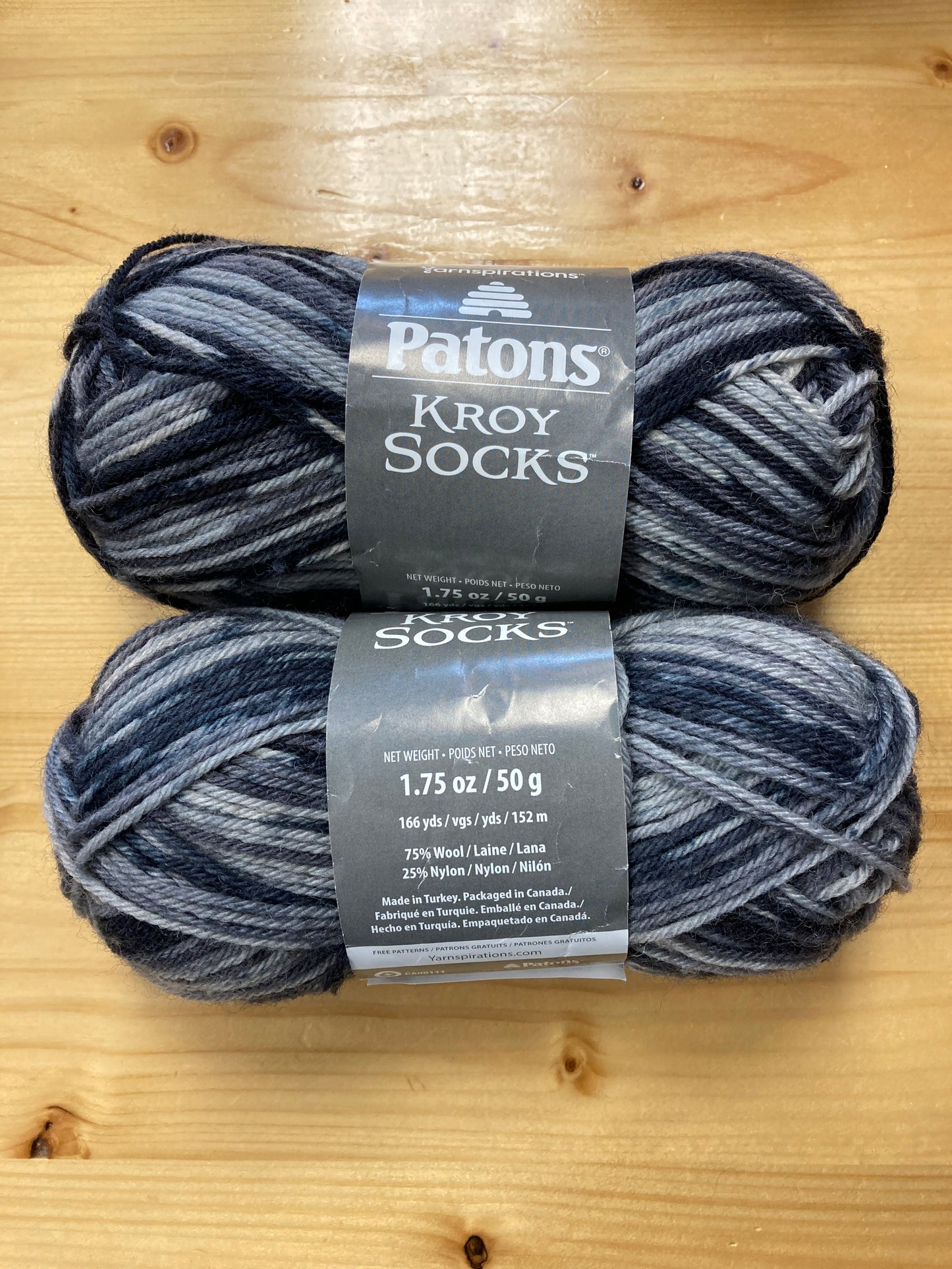 Paton’s Kroy Socks, Slate Jacquard, 50g, 4-ply