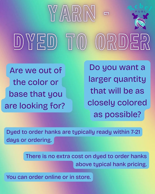 Dyed To Order - All Available Colors