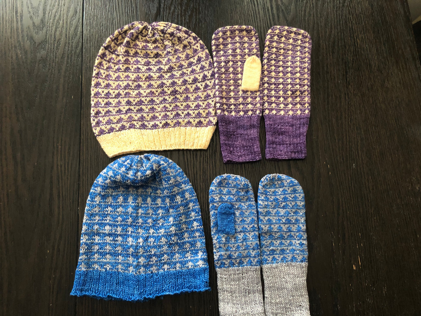 Little Trees Hat & Mittens Set Pattern - digital download